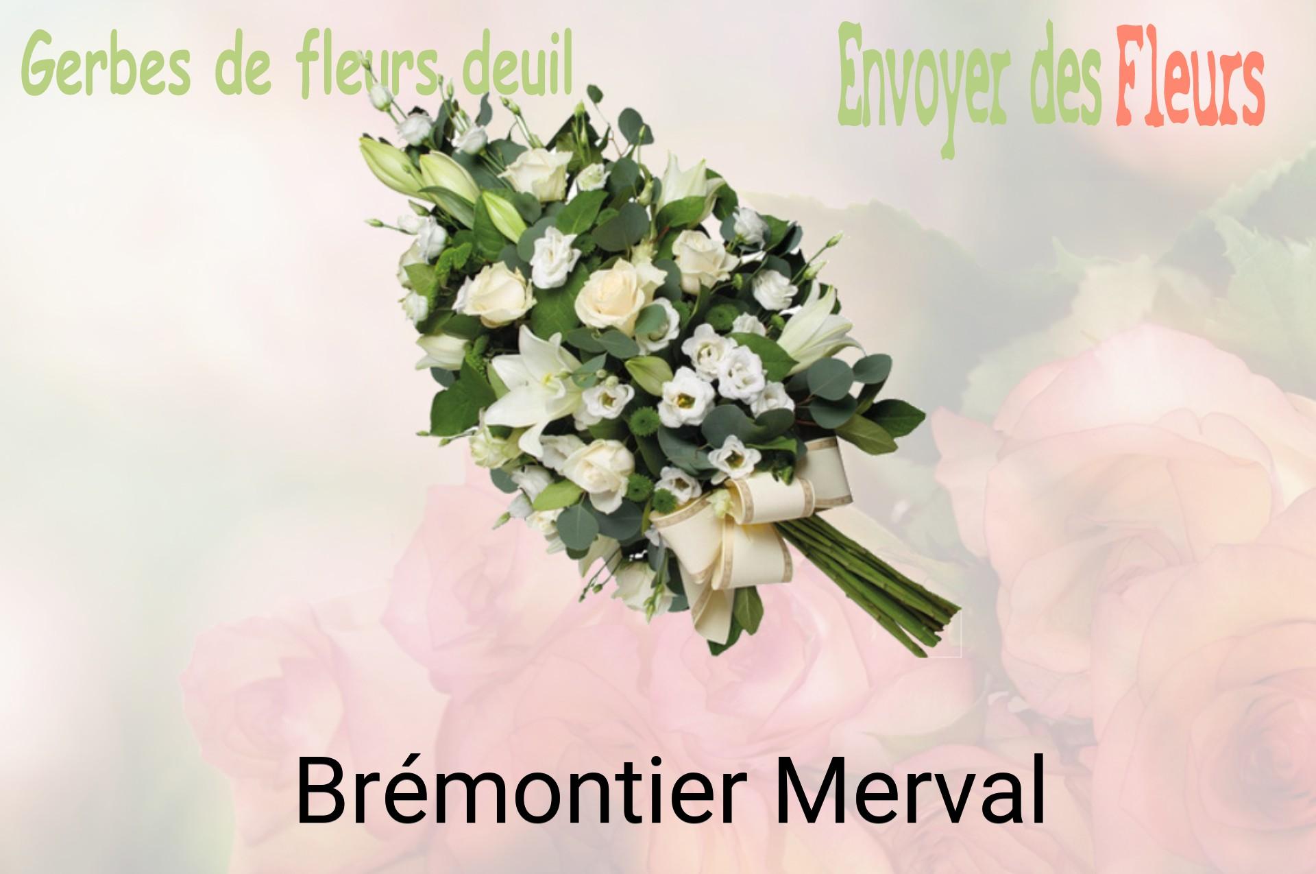 Gerbe de fleurs de deuil livrée à Brémontier-Merval